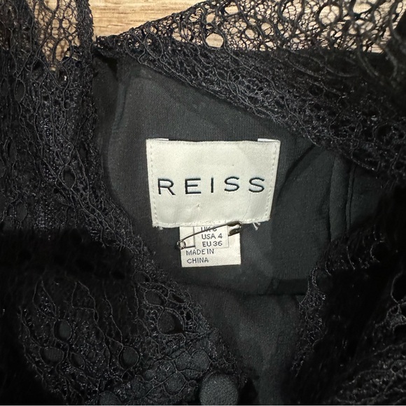 Reiss Casablanca Black Mini Cocktail Lace Dress Size 4 Sheath Dress - Picture 14 of 16